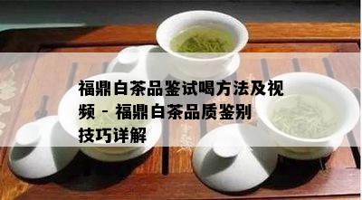 福鼎白茶品鉴试喝方法及视频 - 福鼎白茶品质鉴别技巧详解