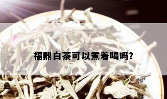 福鼎白茶可以煮着喝吗？