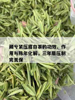 藏兮紧压眉白茶的功效、作用与陈年化解，三年眉压制完美保