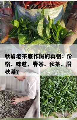 秋眉老茶底作假的真相：价格、味道、春茶、秋茶、眉秋茶？