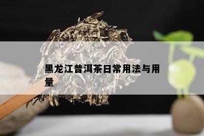 黑龙江普洱茶日常用法与用量