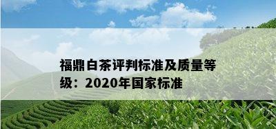 福鼎白茶评判标准及质量等级：2020年国家标准