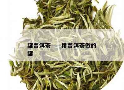 罐普洱茶——用普洱茶做的罐