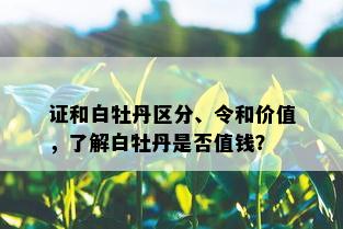 证和白牡丹区分、令和价值，了解白牡丹是否值钱？