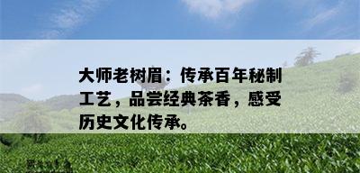 大师老树眉：传承百年秘制工艺，品尝经典茶香，感受历史文化传承。