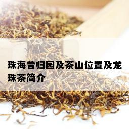 珠海昔归园及茶山位置及龙珠茶简介