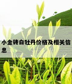 小金砖白牡丹价格及相关信息