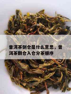 普洱茶倒仓是什么意思，普洱茶翻仓入仓分茶顺序