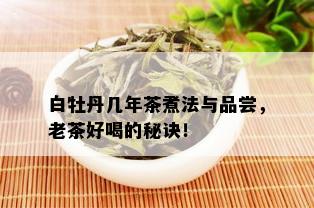 白牡丹几年茶煮法与品尝，老茶好喝的秘诀！