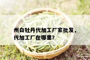 州白牡丹代加工厂家批发，代加工厂在哪里？