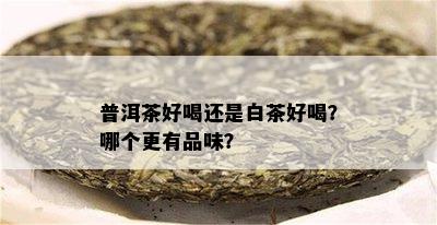 普洱茶好喝还是白茶好喝？哪个更有品味？