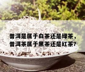 普洱是属于白茶还是绿茶，普洱茶属于黑茶还是红茶？