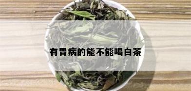 有胃病的能不能喝白茶