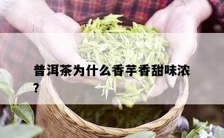 普洱茶为什么香芋香甜味浓？