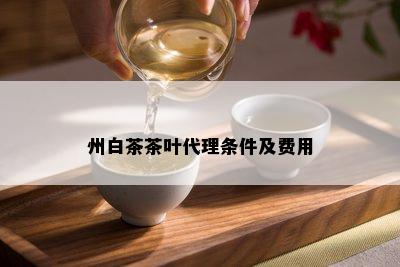 州白茶茶叶代理条件及费用