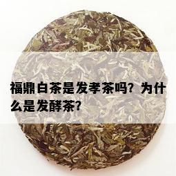 福鼎白茶是发孝茶吗？为什么是发酵茶？