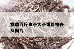 福鼎百斤白茶大茶饼价格表及图片