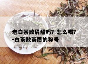 老白茶散眉甜吗？怎么喝？-白茶散茶眉的称号