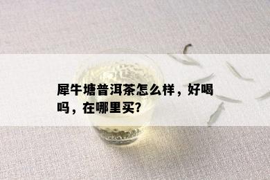 犀牛塘普洱茶怎么样，好喝吗，在哪里买？