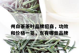 州白茶茶叶品牌招商，功效和价格一览，东有哪些品牌