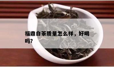 福鼎白茶质量怎么样，好喝吗？