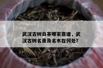 武汉古树白茶哪家靠谱，武汉古树名录及名木在何处？