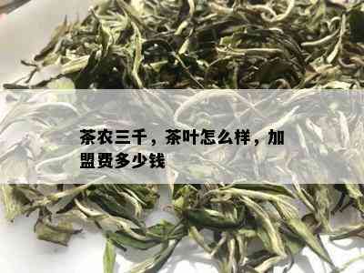 茶农三千，茶叶怎么样，加盟费多少钱