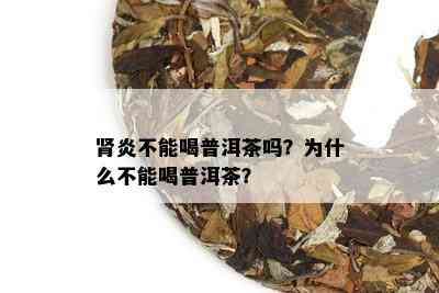 肾炎不能喝普洱茶吗？为什么不能喝普洱茶？