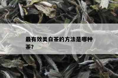 最有效美白茶的方法是哪种茶？