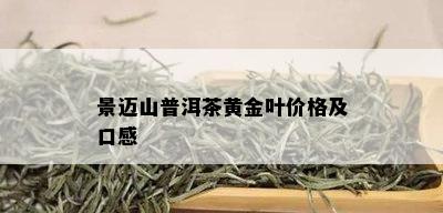 景迈山普洱茶黄金叶价格及口感