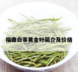 福鼎白茶黄金叶简介及价格