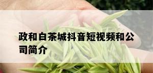 政和白茶城抖音短视频和公司简介