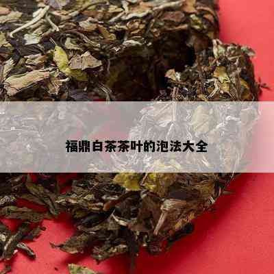 福鼎白茶茶叶的泡法大全