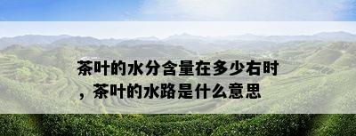 茶叶的水分含量在多少右时，茶叶的水路是什么意思