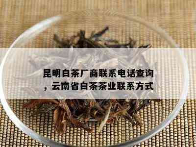 昆明白茶厂商联系电话查询，云南省白茶茶业联系方式