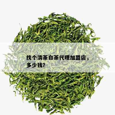 找个清茶白茶代理加盟店，多少钱？