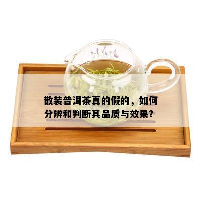 散装普洱茶真的假的，如何分辨和判断其品质与效果？