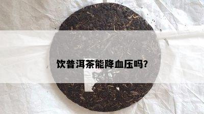 饮普洱茶能降血压吗？