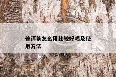 普洱茶怎么用比较好喝及使用方法