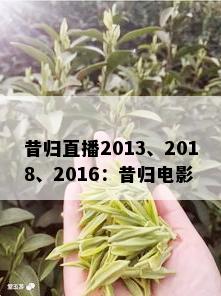 昔归直播2013、2018、2016：昔归电影