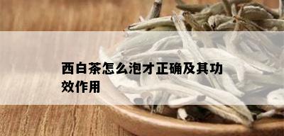 西白茶怎么泡才正确及其功效作用