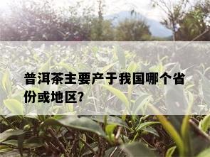 普洱茶主要产于我国哪个省份或地区？