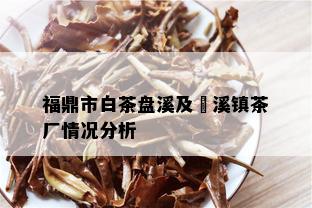 福鼎市白茶盘溪及磻溪镇茶厂情况分析