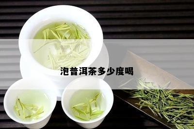 泡普洱茶多少度喝