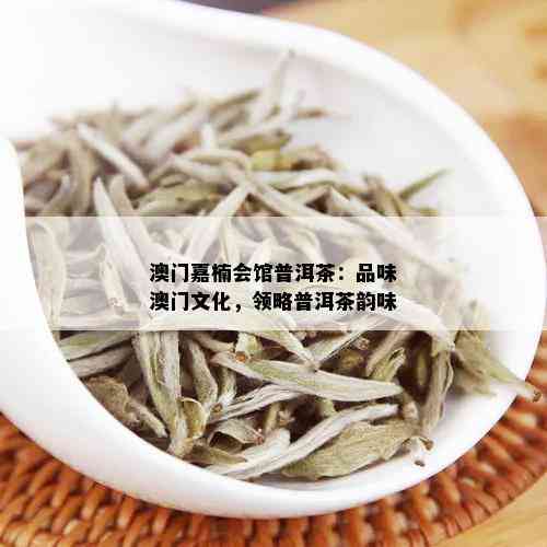 澳门嘉楠会馆普洱茶：品味澳门文化，领略普洱茶韵味