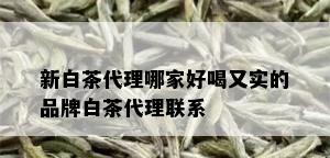 新白茶代理哪家好喝又实的品牌白茶代理联系