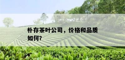 朴存茶叶公司，价格和品质如何？