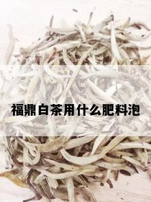 福鼎白茶用什么肥料泡