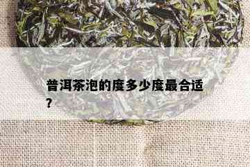 普洱茶泡的度多少度最合适？