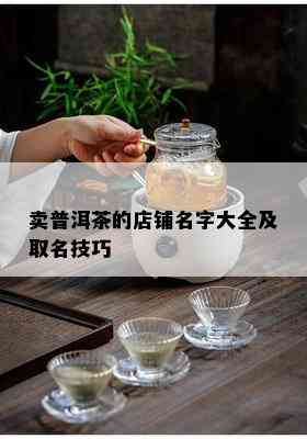 卖普洱茶的店铺名字大全及取名技巧